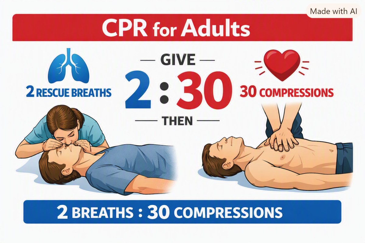 Ratio for Rescue Breathing and Chest Compressions