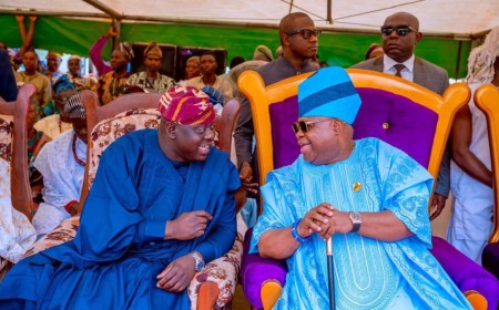 Governor Adeleke greets Hon. Lanre Oladebo on his birthday